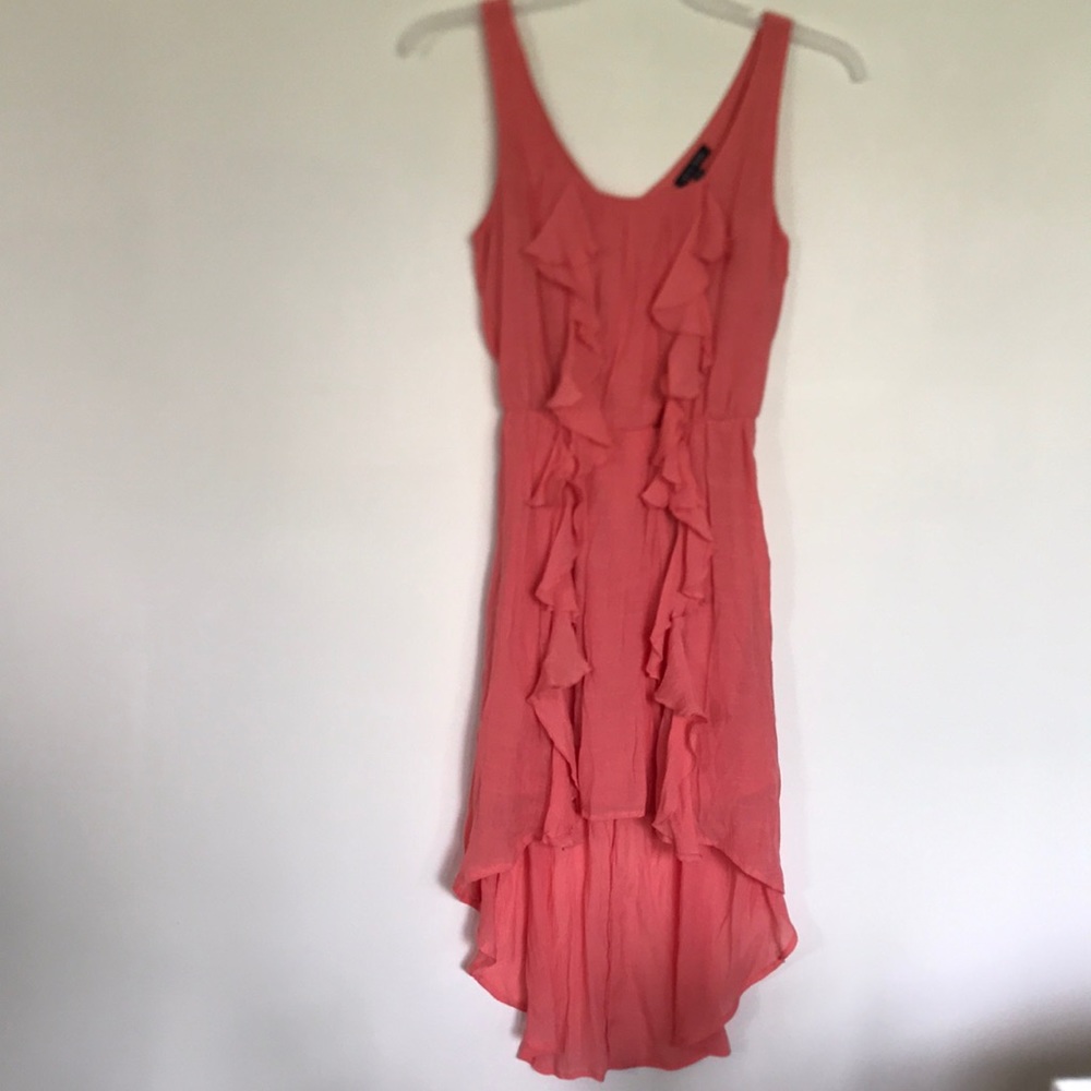 Coral Summer dress Small ruffled